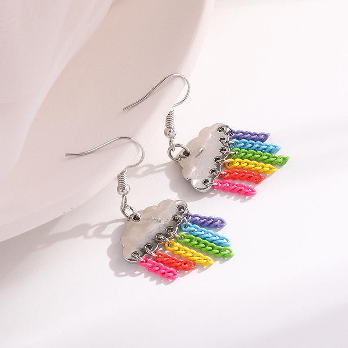 Simple Fashion Rainbow Tassel Women's Earrings