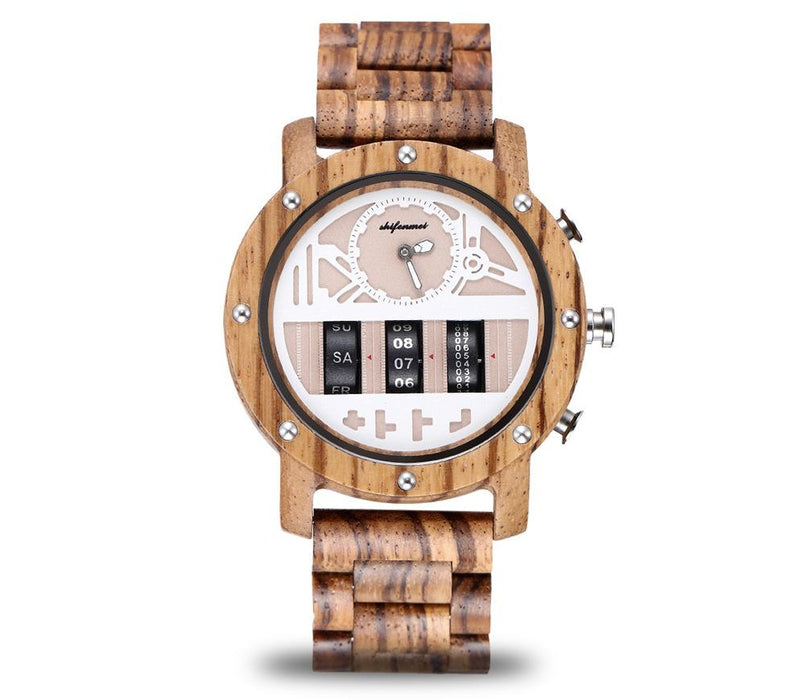 Multifunctional Men's Wooden Watch Outdoor Sports Watch