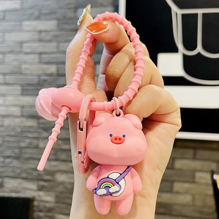 Fashion Creative Animal Doll Twist Button Pendant Keychain