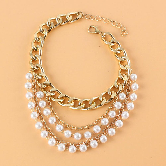 Fashion Pearl Multilayer Anklet Women's Foot Jewelry