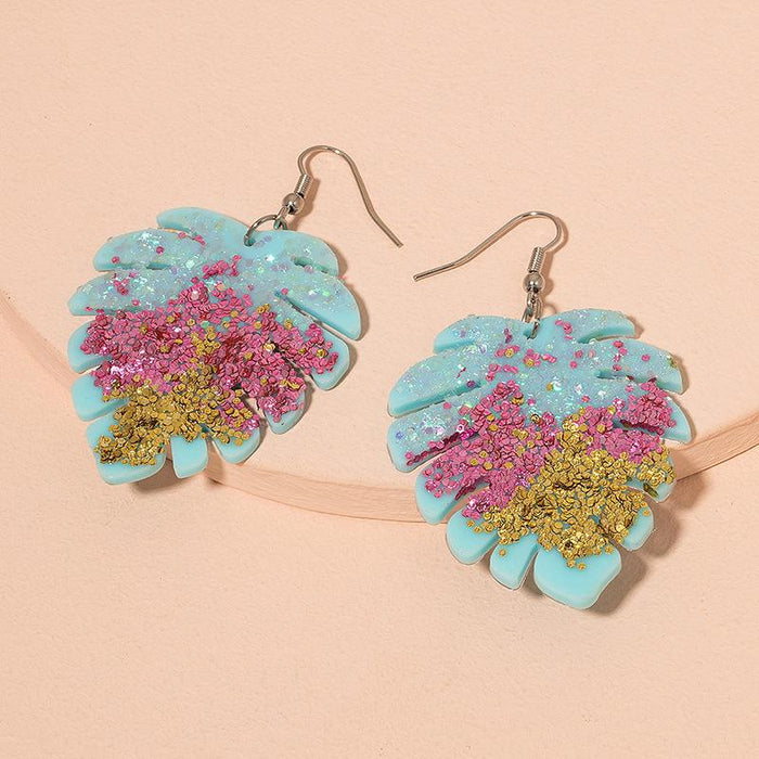 Simple Geometric Exaggerated Statement Leaf Earrings