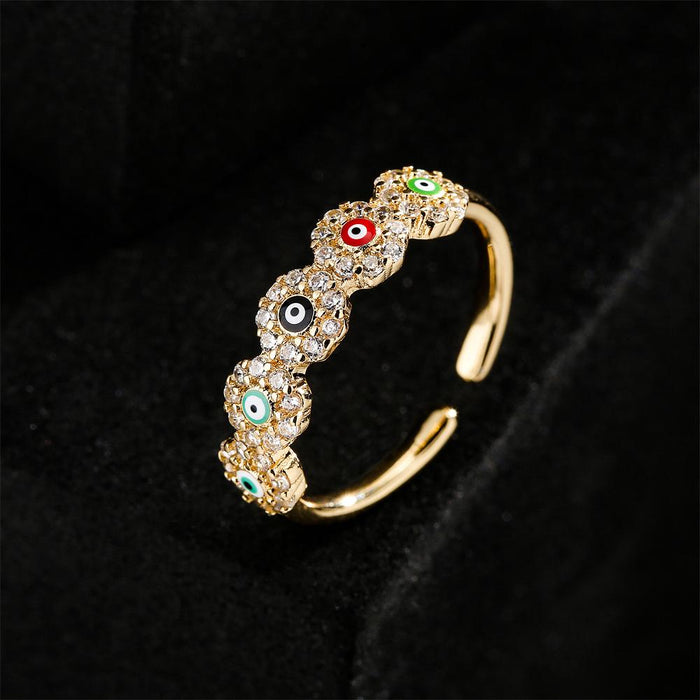New Gold Color Zirconium Petroleum Magic Eye Ring