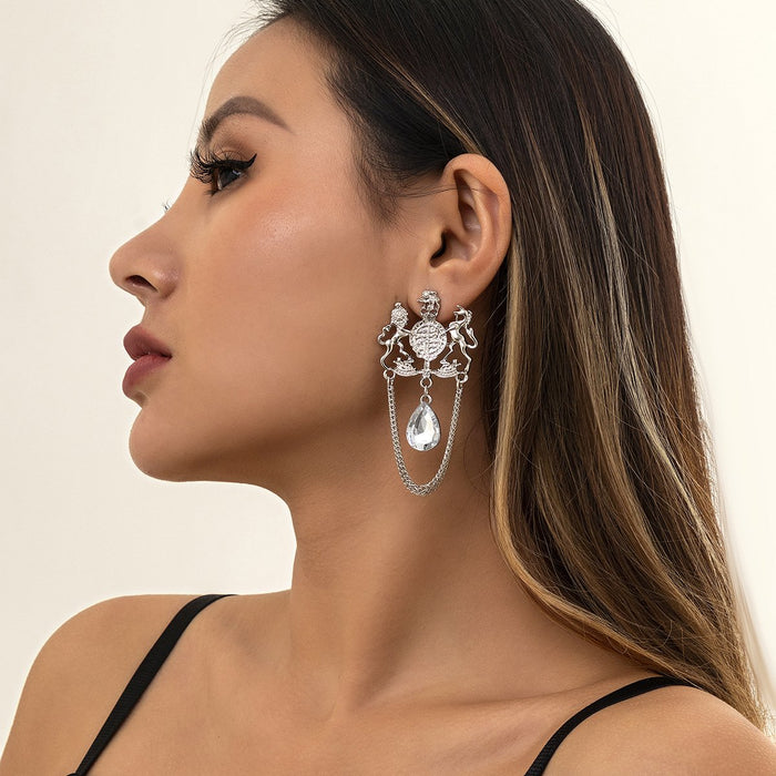 Court Style Water Drop Glass Earrings