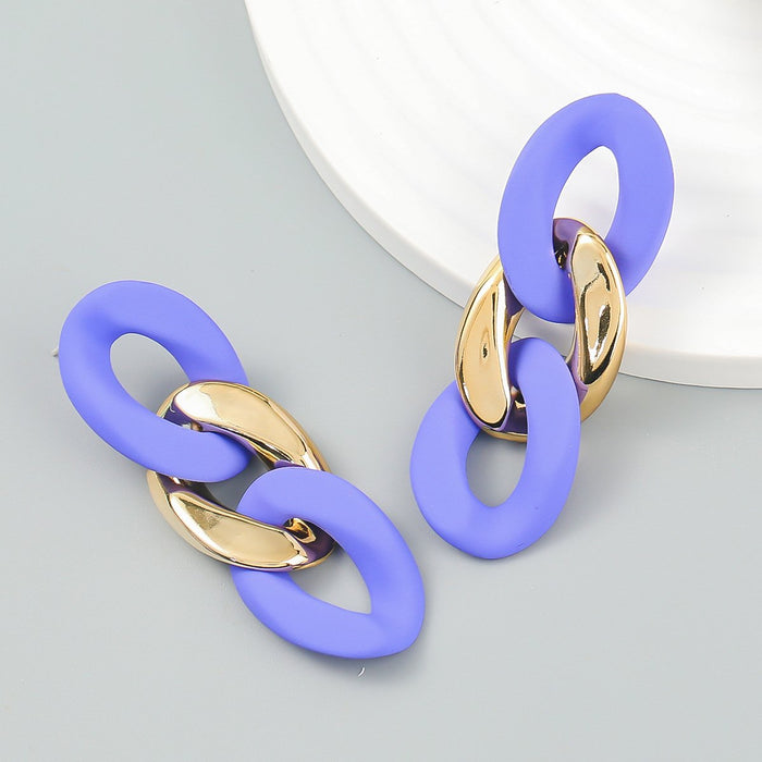 Women's Simple Fashion Personality Drop Glaze Chain Earrings