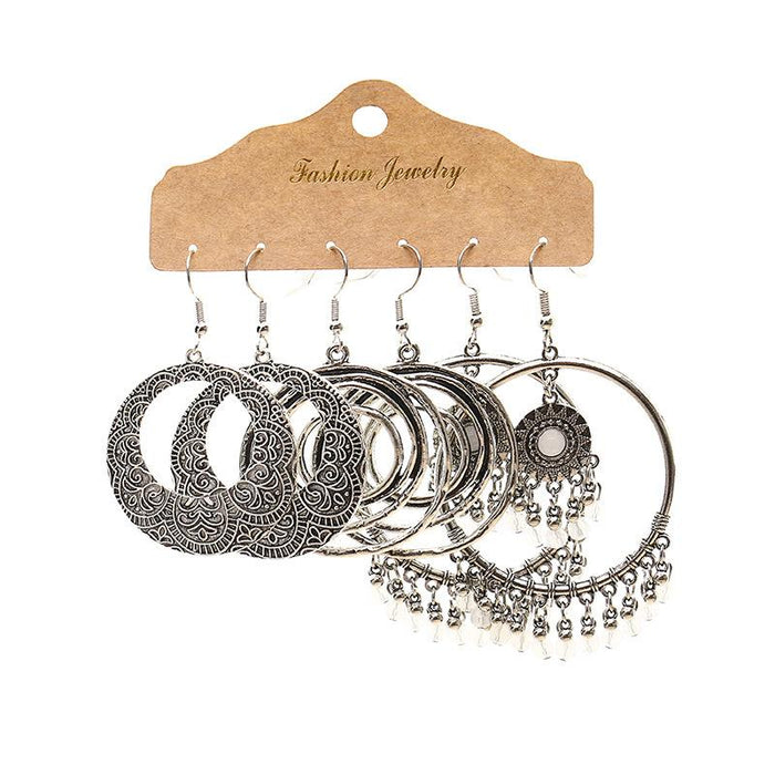 3 pairs/set Earrings Bohemian Style Jewelry X0X36212