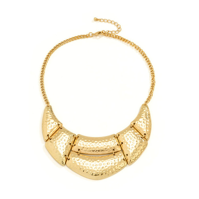 Exaggerated Irregular Geometric Splicing Ox Horn Necklace