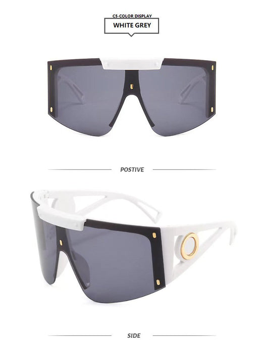 One piece half frame sunglasses