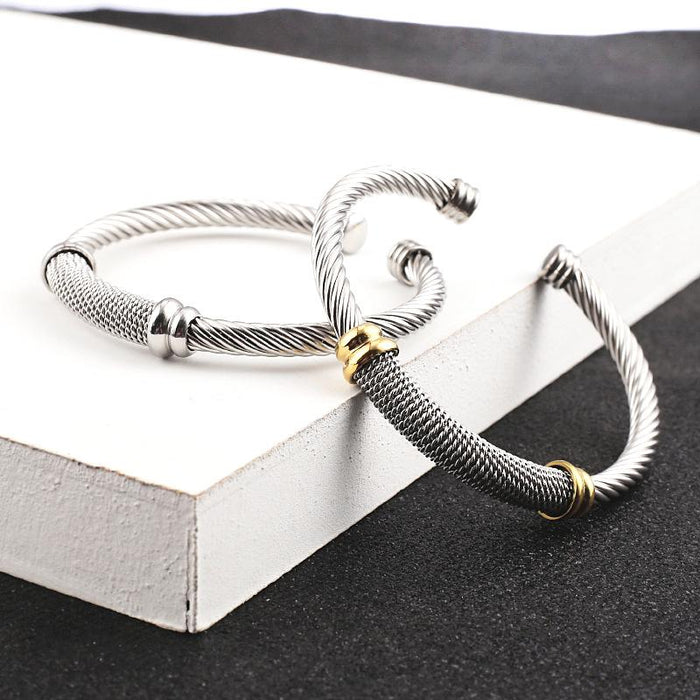 New Cable Cord Opening Bracelet C Shape Adjustable Bracelet Bangle