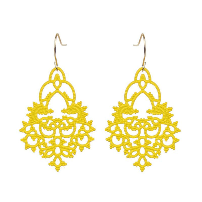 Trend Color Leaf Hollowed Out Exaggerated Candy Color Earrings