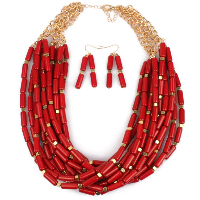 Women's Jewelry Exaggerated Acrylic Bead Multi-layer Necklace