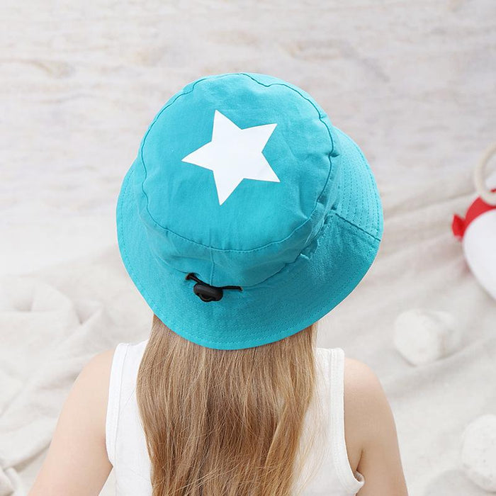 Star Children's Fisherman Uv50 + Beach Holiday sun-proof Bucket Hat