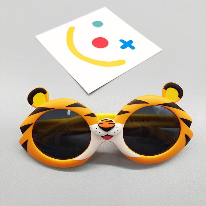 Children Cartoon Funny Little Tiger Folding Sunglasses