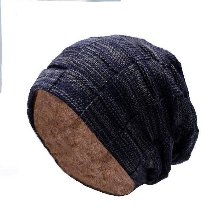 Men's Winter Knitted Pullover Wool Hat Scarf Set
