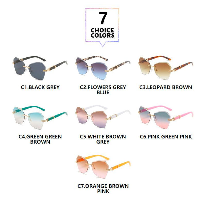 Frameless trimming color Sunglasses