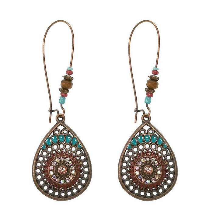 Women's Vintage Boho Greenstone Earrings