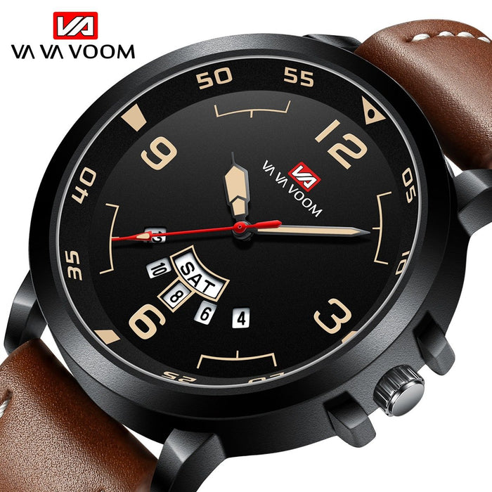 Fashion Men's Dual Calendar Week Waterproof Sports Belt Watch