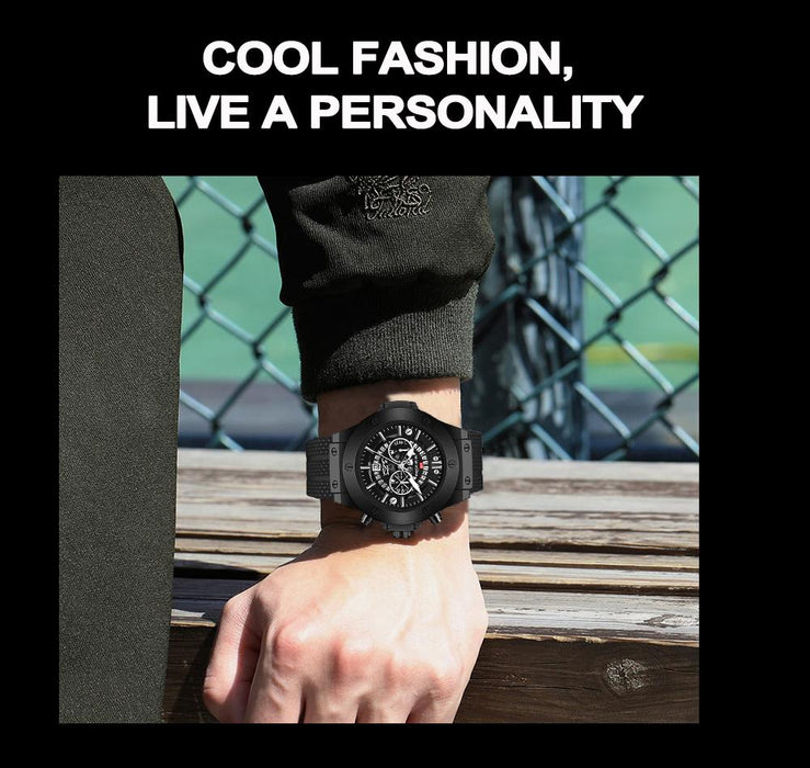 Business Men Watch Sports Silicone Strap Movement Calendar Quartz Waterproof Watch Relogio Masculino