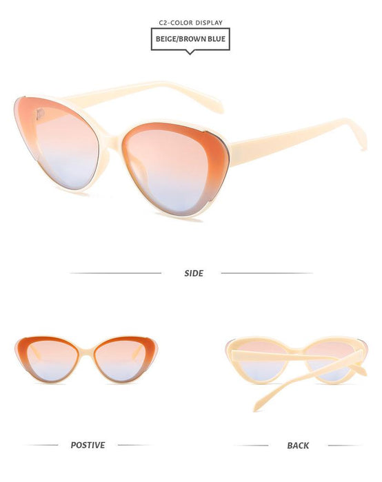 Cat's Eye Sunglasses Half Frame Sunglasses