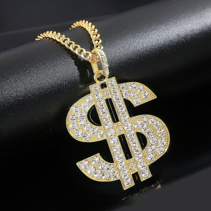 Punk Hip-hop Letter Full Diamond Necklace