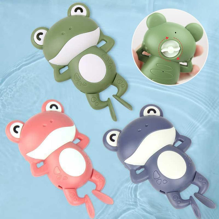 Children's bath toy cartoon fluttering clockwork frog