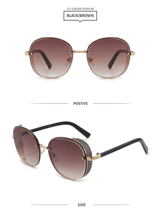 Sunglasses Women's round glasses gradient lens Retro