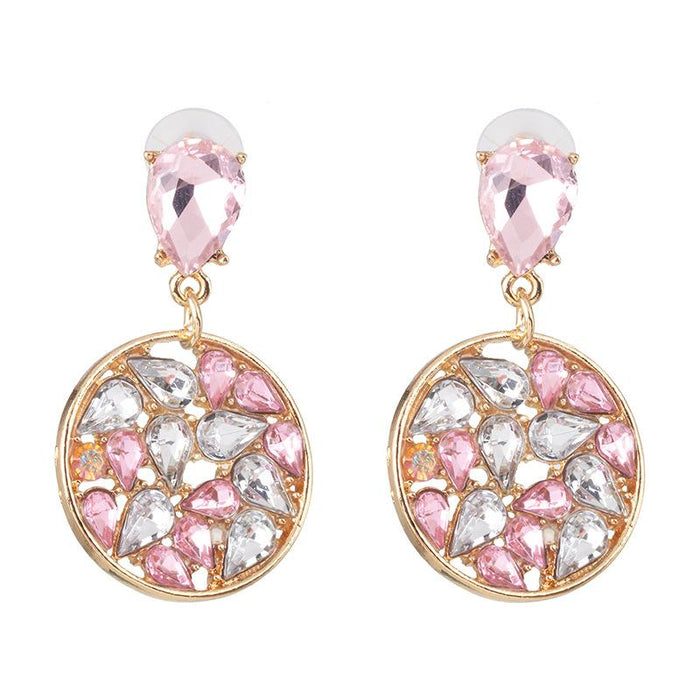 Fashion Geometric Water Drop Earrings and Earrings Inlaid Rhinestone