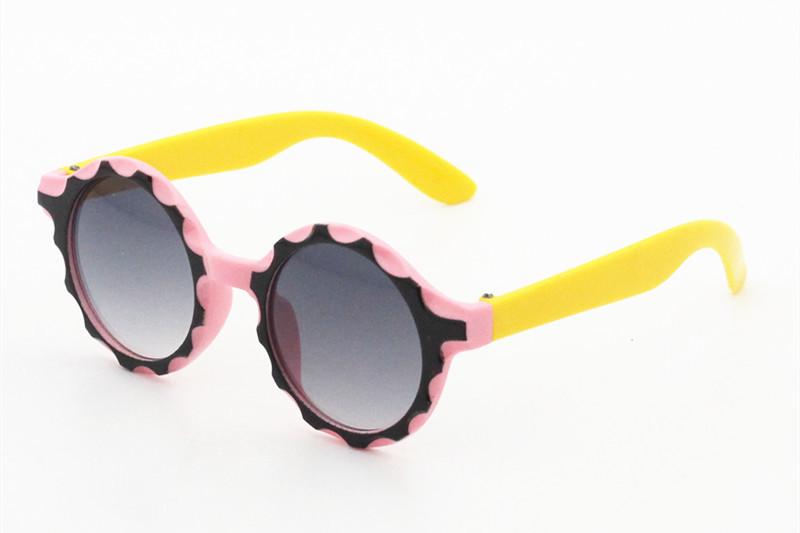 Two color retro round single beam Sunglasses