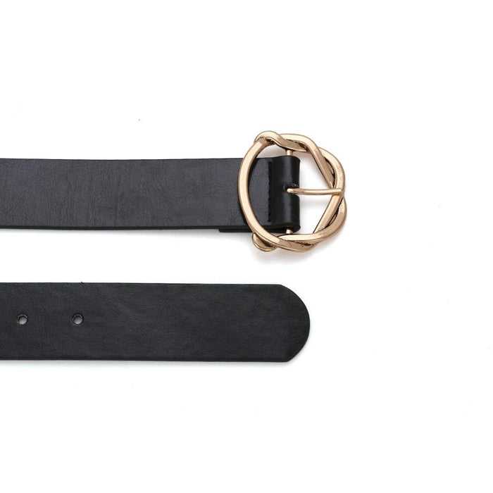Hollow needle buckle belt Vintage D-shaped alloy belt