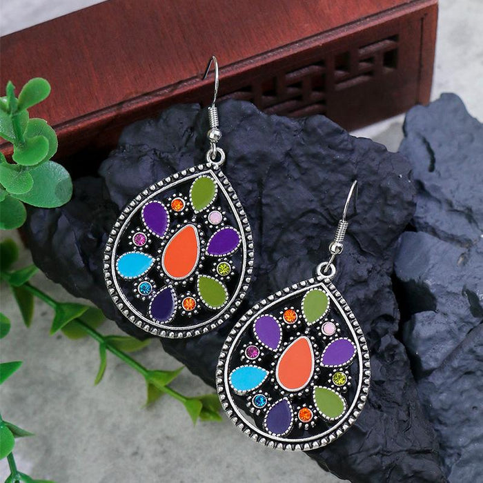 Vintage Ethnic Tassel Alloy Drip Earrings