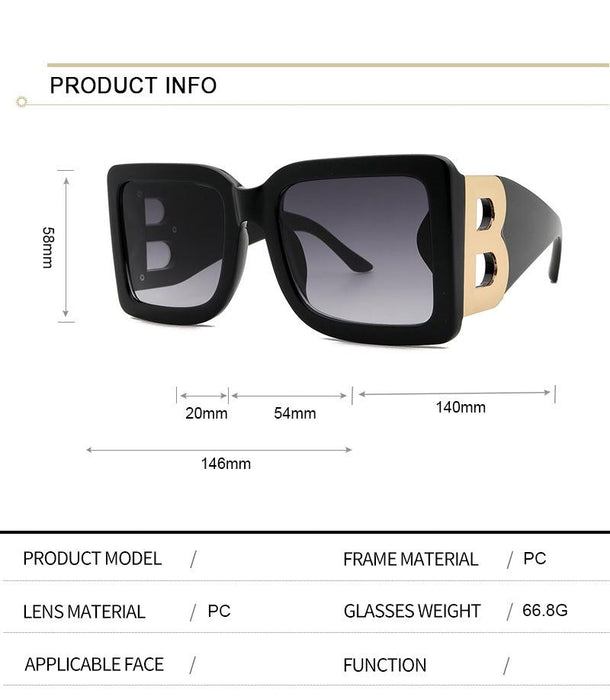 Large frame B letter Sunglasses