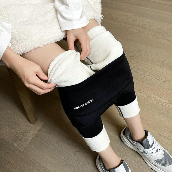 Winter Thick Velvet Leggings Warm Fleece Lined Tights Leggings