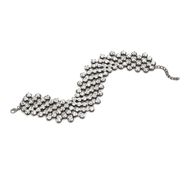 Vintage temperament Advanced Glass Rhinestone neck chain