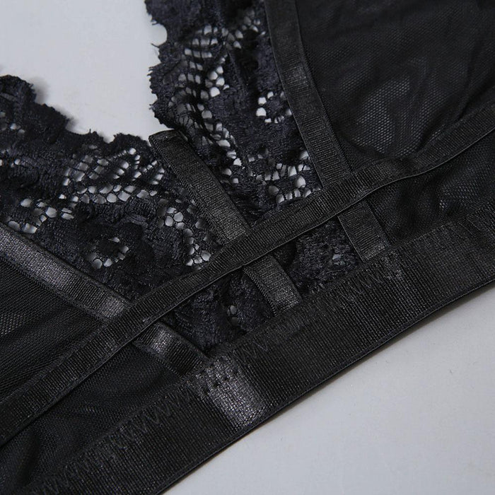 Women's Sexy Thin Lingerie Mesh Lace Underwear Set