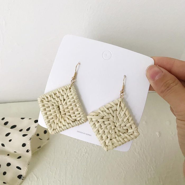 Bohemian Long Handmade Rattan Tassel Earrings