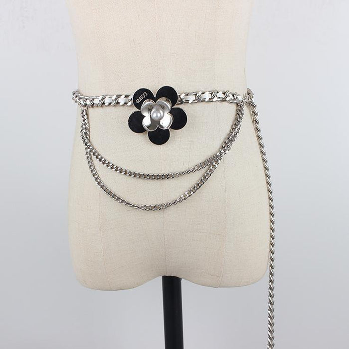 Women's Metal Flower Summer Decoration Waist Chain