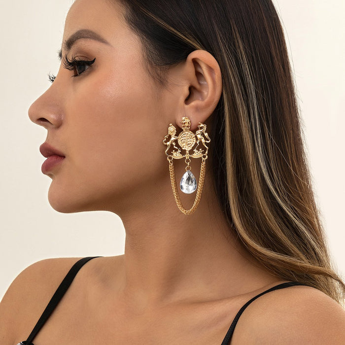 Court Style Water Drop Glass Earrings