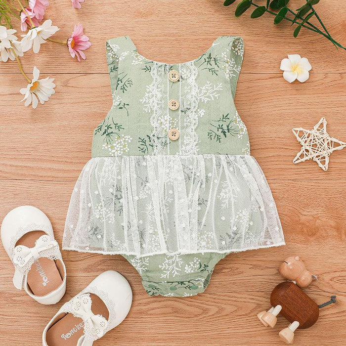 Summer Baby Girl Lace Flower Jumpsuit