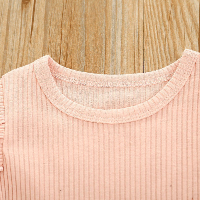 Girls' solid color flower printed briefs