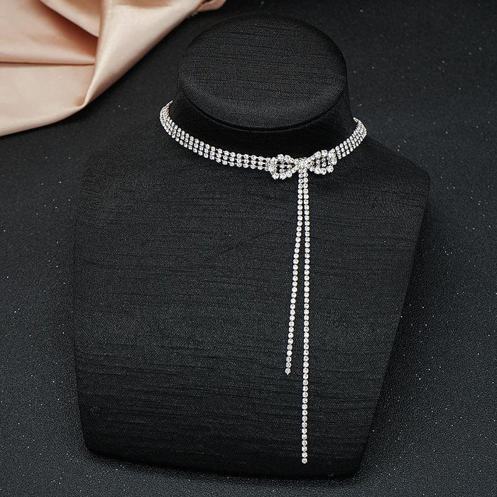 New Women's Jewelry Bow Tassel Fashion Necklace