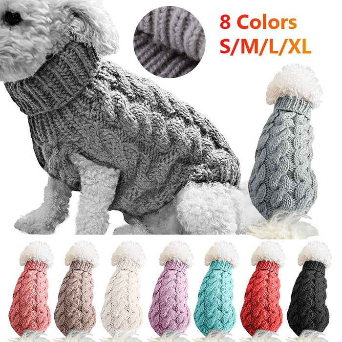 High collar knitted pet cat and dog clothes