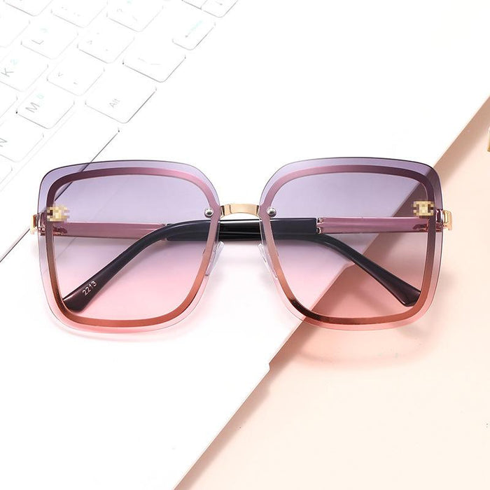 Large frame frameless UV proof Sunglasses