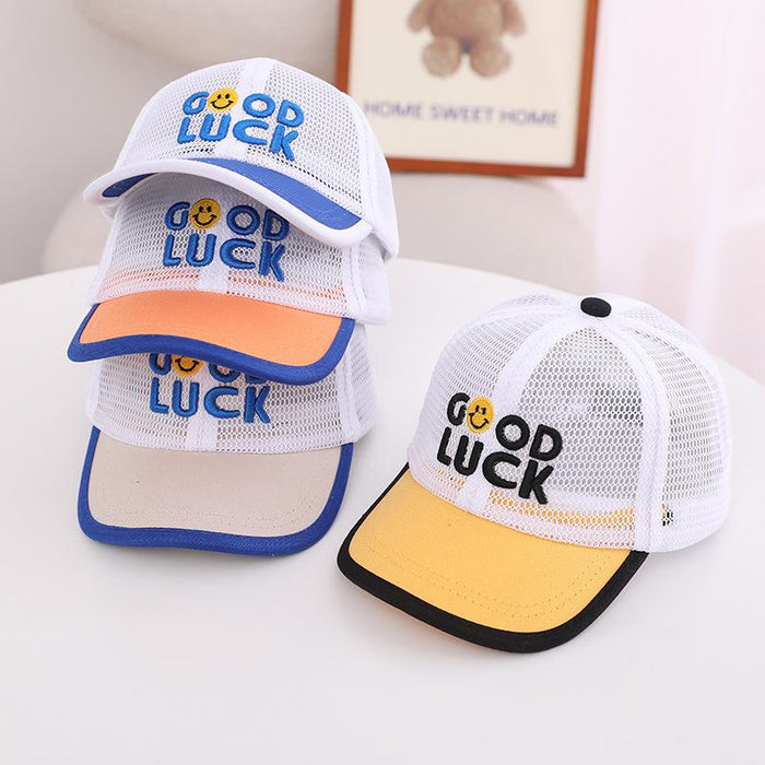 Summer GOOD Smiley Kids Mesh Sunshade Mesh Cap