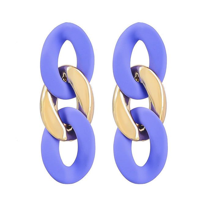 Women's Simple Fashion Personality Drop Glaze Chain Earrings