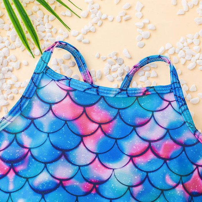 Fashionable Children's Suspender Mermaid Swimsuit