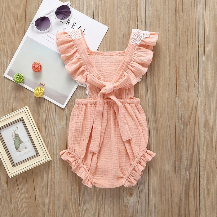 Summer Infant Jumpsuit Back Lace up Romper