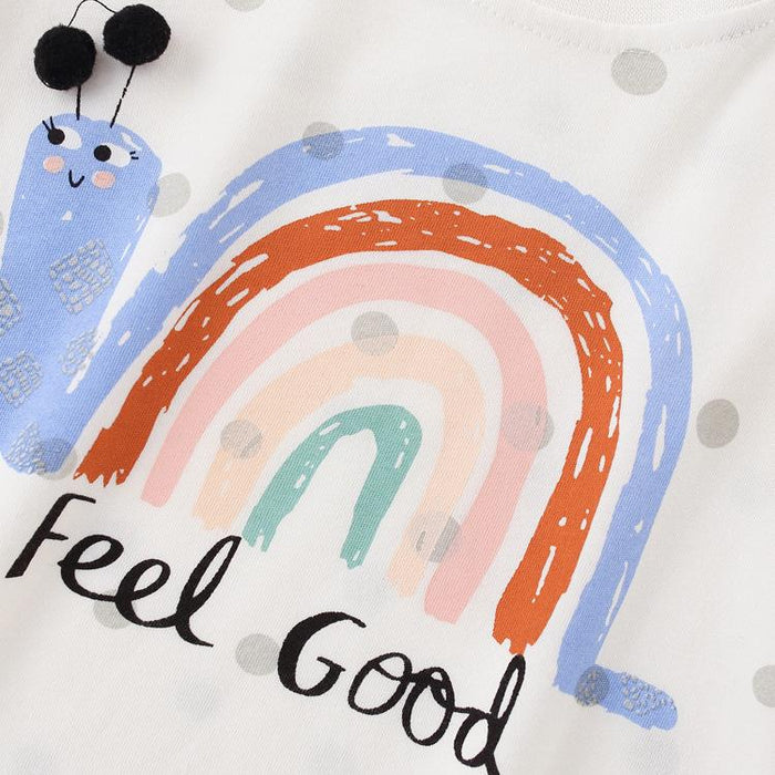 Boys' suit cartoon cotton trousers short sleeve two piece set