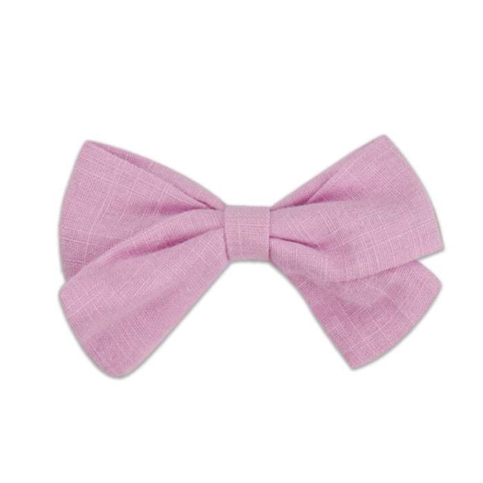 Slub cotton and linen bow hairpin