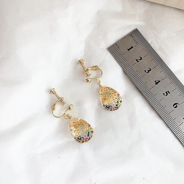 New Waterdrop Small Flower Resin Women's Earrings