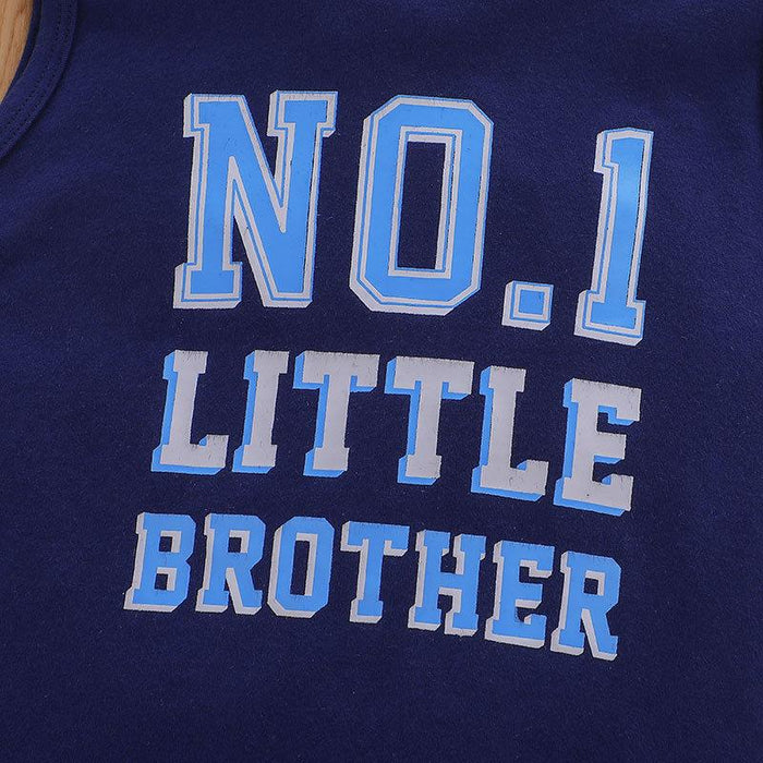 Sleeveless lettered Top + shorts two piece suit