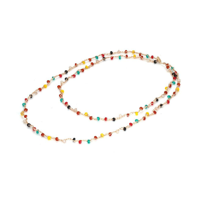 Hand woven glass bead rope Beaded Necklace